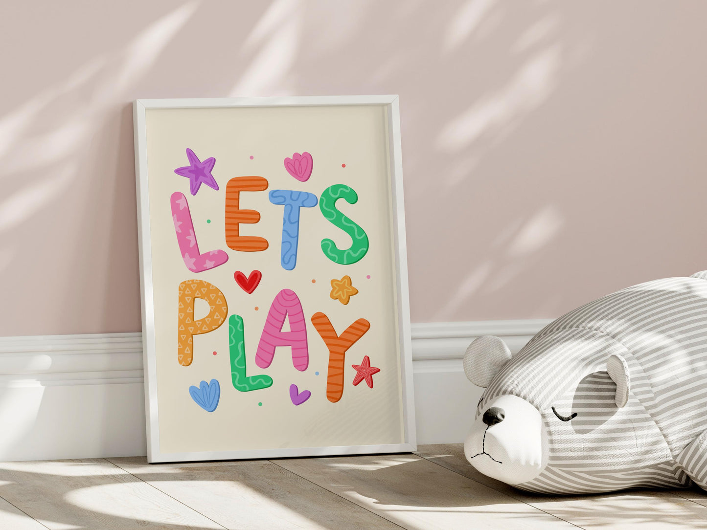 Lets Play Colourful Playroom Art | Quirky Playroom Print, Bright Nursery Print, Fun Play Corner Print, Fun Playroom Print, Fun Nursery Print