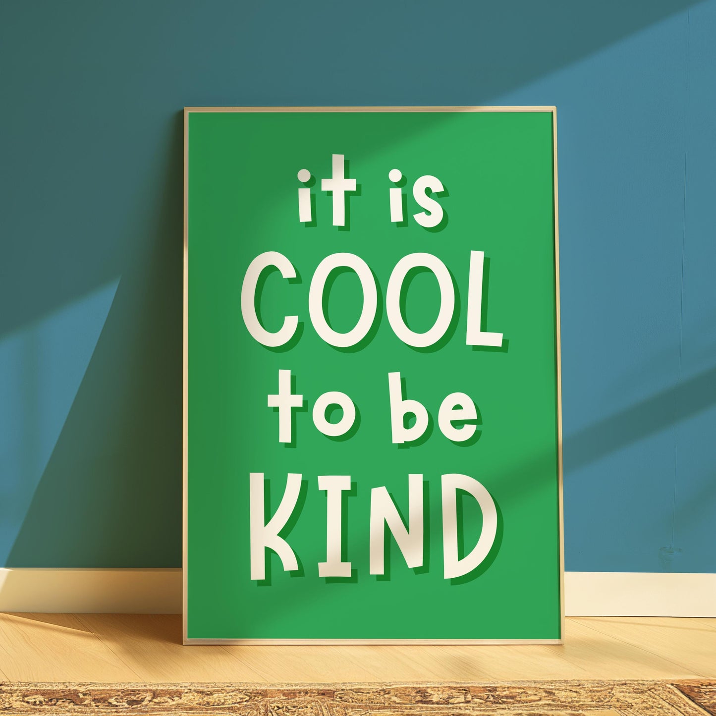 It's Cool To Be Kind Playroom Print | Childrens Affirmation Print, Playroom Quotes, Classroom Prints, Positive Playful Childrens Wall Art