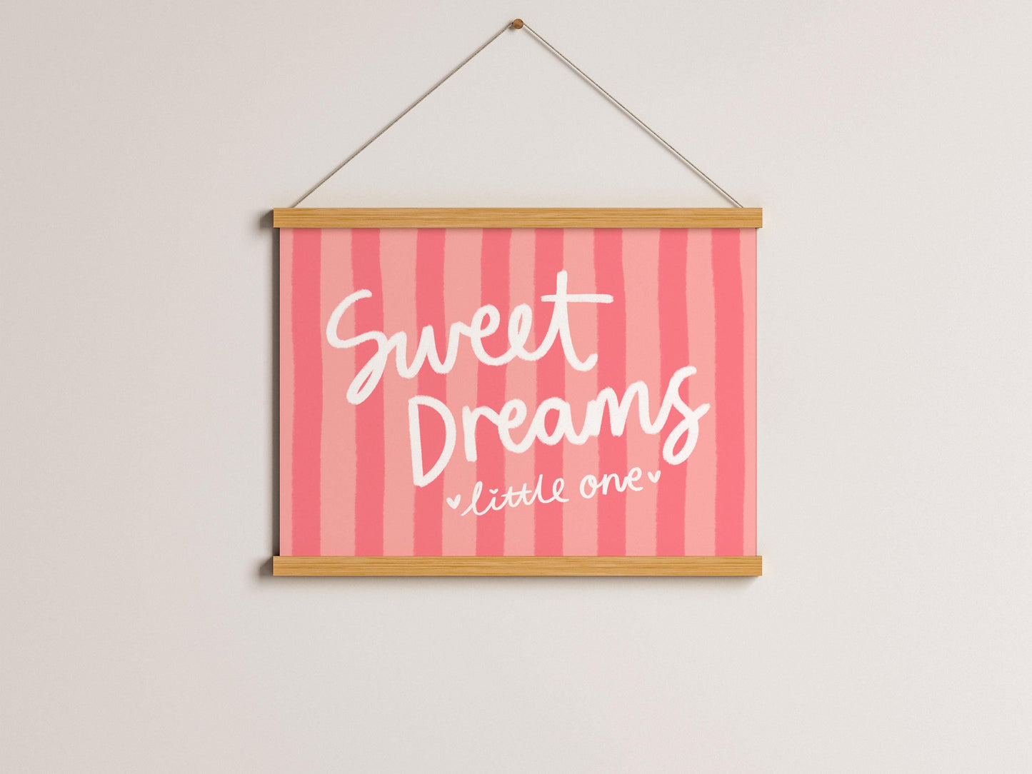 Sweet Dreams Baby Girl Print | Baby Girl Nursery Print, Girl Nursery Print, Pink Nursery Wall Art, Sweet Dreams Print, Cute Nursery Print