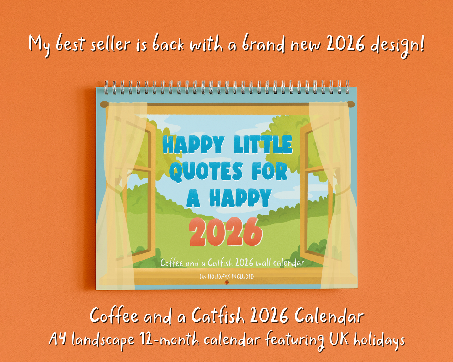 positivity calendar 2026, positive calendar 2026, happy calendar, cute calendar 2026, cute affirmation calendar, girly calendar, illustrated calendar 2026, 12 month calendar, cute calendar uk, secret santa gift ideas, 2026 Wall Calendar Colour Flow | A4 Monthly Planner | Colourful Abstract Modern Art Planner | 12 Month Hanging Calendar, wall calendar, landscape wall calendar, a4 calendar 2026