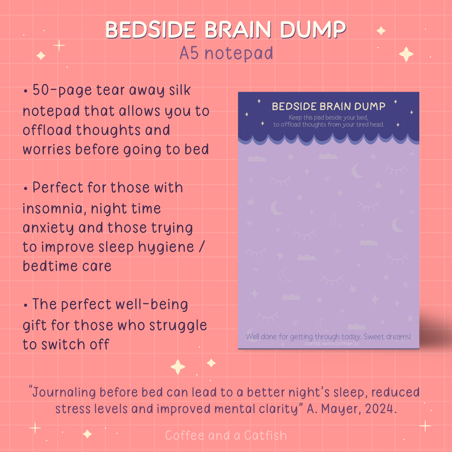 Bedside Brain Dump Notepad (A5) image 4