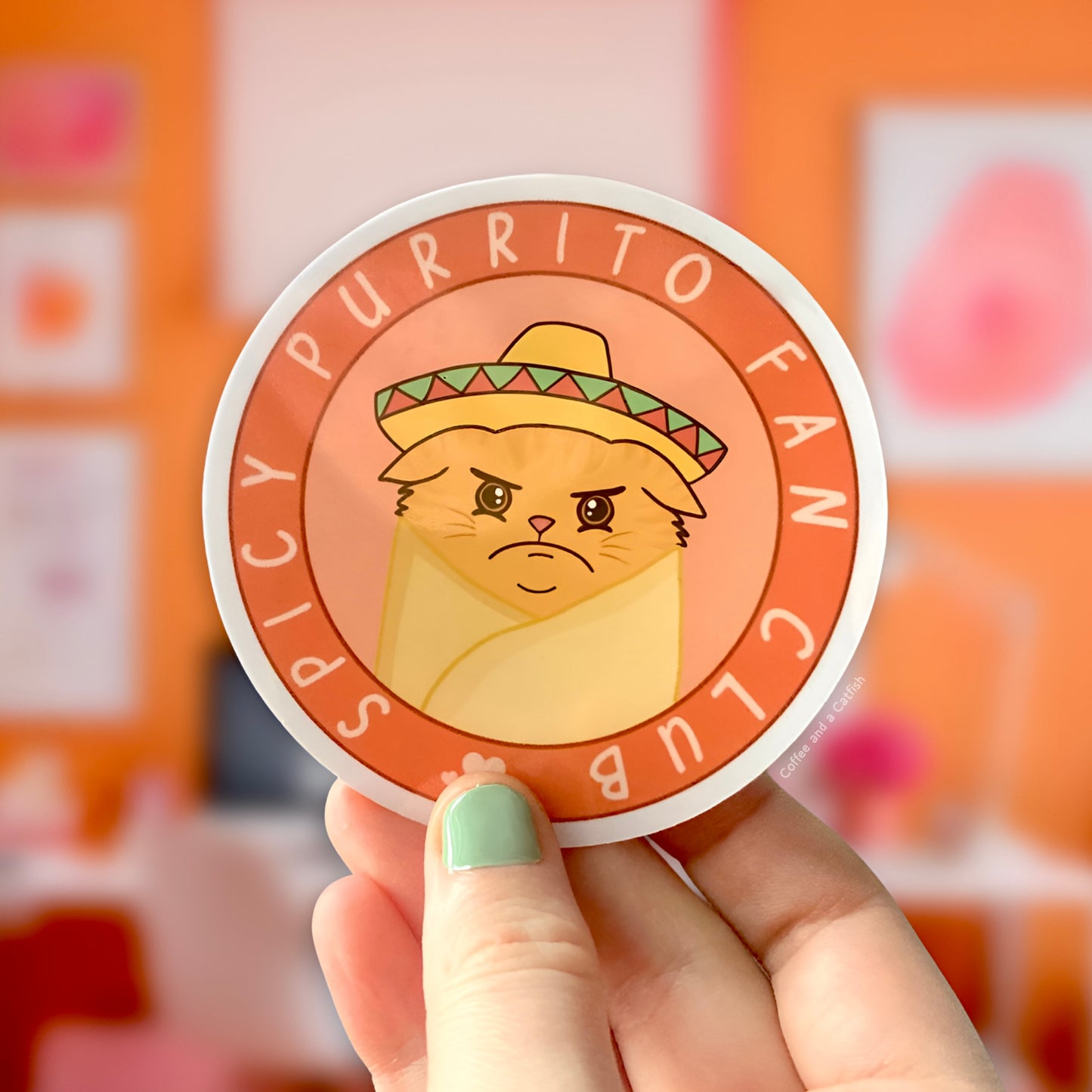 Spicy Purrito Fan Club | Funny Veterinary Stickers image 0