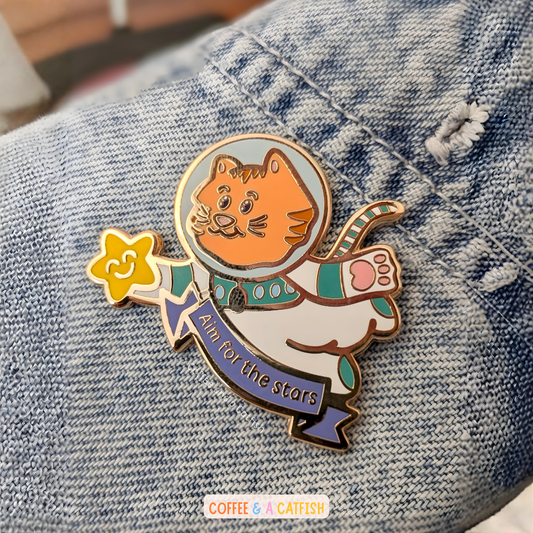 'Aim for the Stars' Enamel Pin
