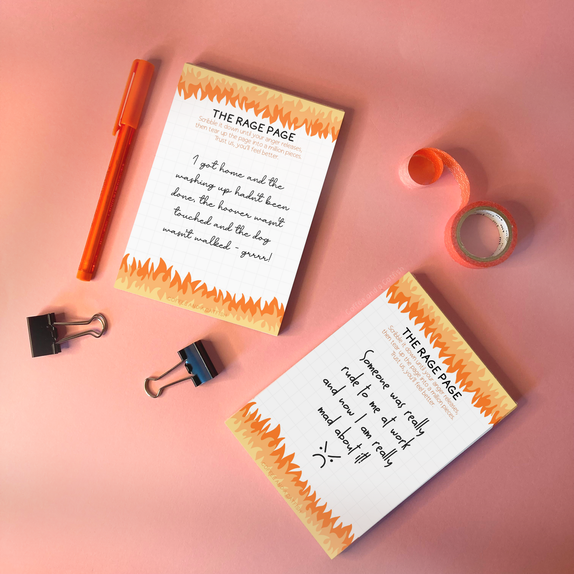 'The Rage Page' A6 Notepad image Rage Page Notepad | Anger management diary, stress relief gift, stress relief for men, stress relief for women, emotion regulation tools, funny gift for brother, funny gift for dad, stress release, for stressed students, uni student calming gifts