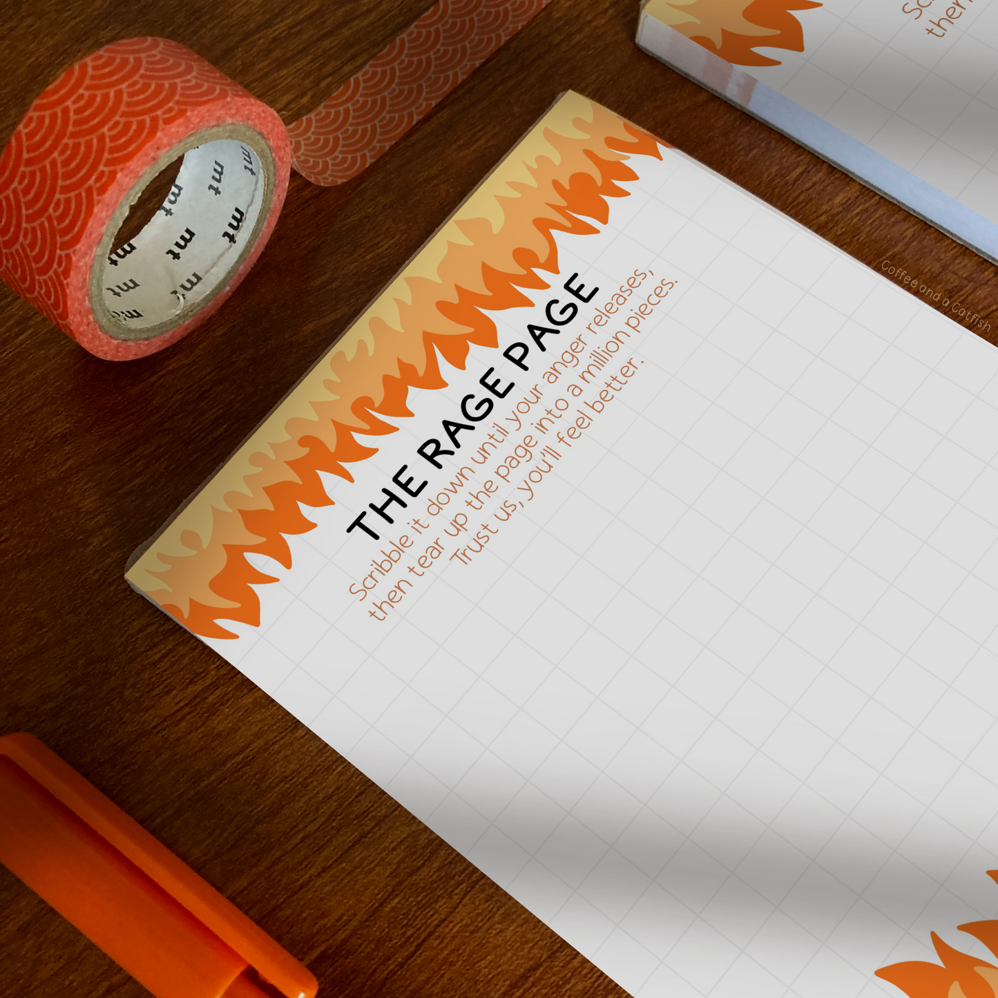 'The Rage Page' A6 Notepad image 5 Rage Page Notepad | Calming gifts for stress, stress relief, stress diary, gratitude journal, well-being gifts, funny gift for coworker leaving, funny receptionist gift, funny IT worker gift, for grumpy boss, funny gift for dad, gag gifts for brother