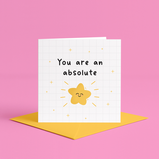You are an absolute star greeting card, You are a star card, Star-themed greeting card, Inspirational greeting card, Youre a star Compliment card, You are a star greeting card, Im so proud of you card, you are amazing card, you are awesome card, Stellar greeting card, Star appreciation card, Motivational star card, Shining star greeting card, you are an absolute star greeting card, I am so proud of you star greeting card, you are a total star greeting card, I am so grateful for you card