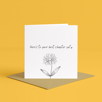 artistic encouragement gift, hand drawn botanical card, elegant note card, pretty floral greeting card, heartwarming message card, supportive note, positive affirmation card, simple kindness card, handmade paper goods, inspirational stationery, floral encouragement gift, encouragement for her, simple flower design, hand illustrated floral, everyday encouragement card, general occasion card, versatile greeting card, positive life message card, and floral new beginnings greeting card