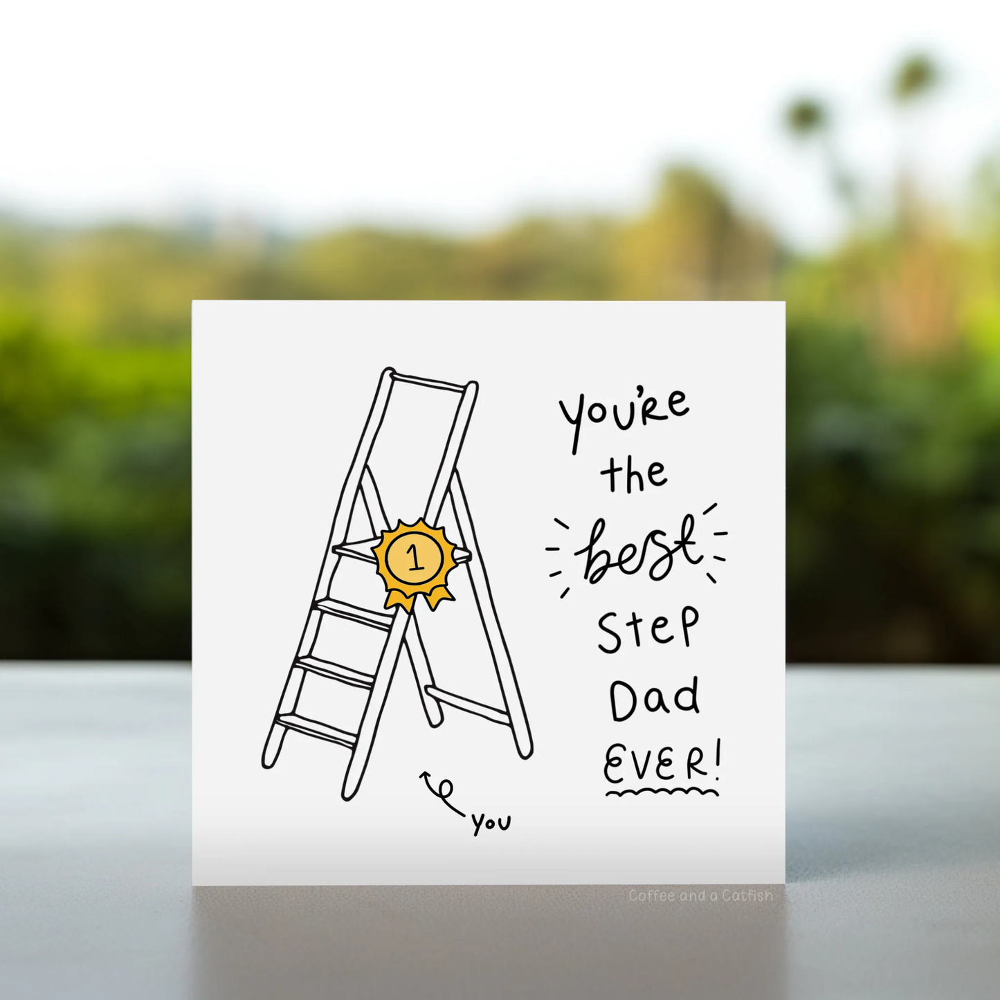 Stepdad Fathers Day comedy card, Humorous card for stepdad, Funny Fathers Day message for stepdad, Funny stepdad appreciation card, joke fathers day card for step dad, best step dad ever pun card for dad, fathers day card for step dad, fathers day