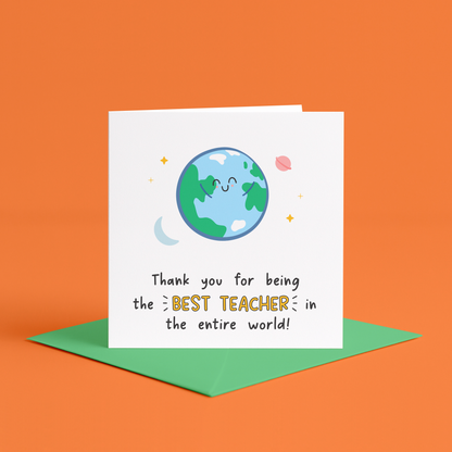best teacher card, thank you teacher card, best teacher in the world card, teacher appreciation card, teacher thank you card, end of year teacher card, teacher birthday card, card for teacher from student, card for teacher from class, handmade teacher card, personalised teacher card, cute teacher card, funny teacher card, heartfelt teacher card, teacher gift card, teacher’s day card, teacher retirement card, teacher congratulations card, card for favorite teacher, card for inspiring teacher