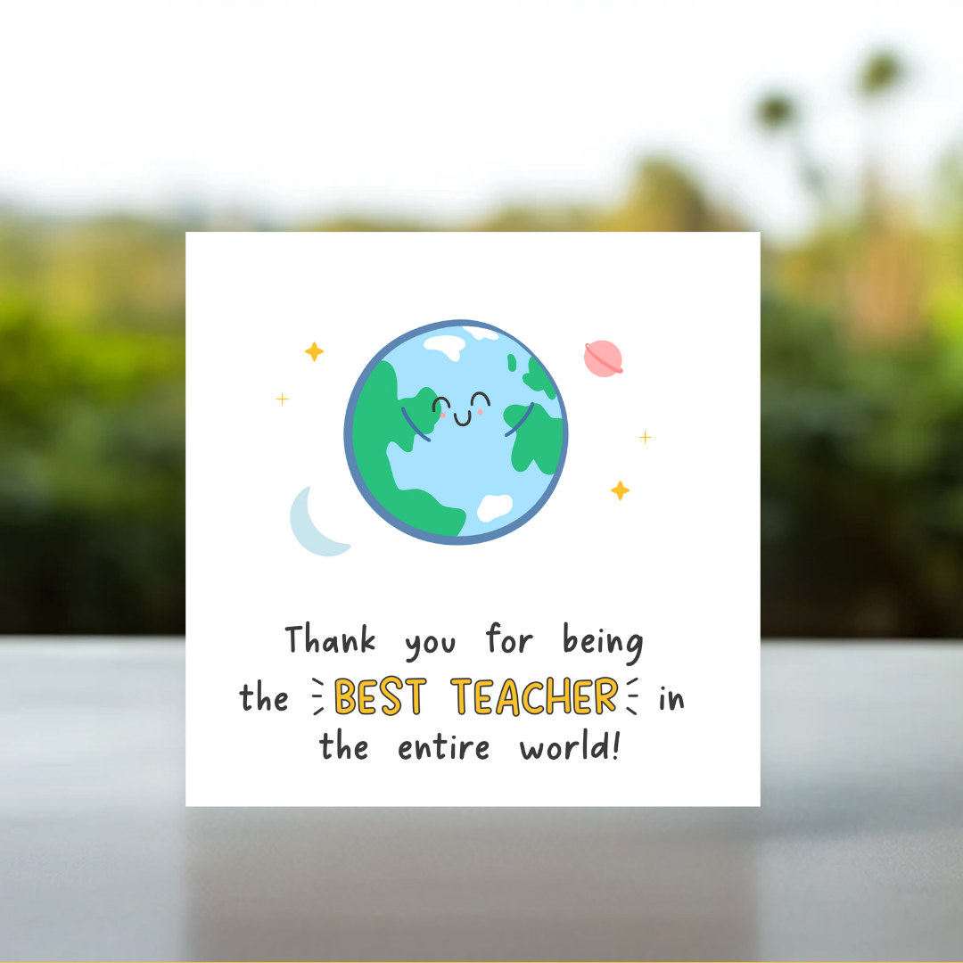 card for teacher UK, teacher thank you gift card, card for primary school teacher, card for secondary teacher, card for school teacher, card for college teacher, card with world design, teacher you’re amazing card, thank you for teaching me card, card for teacher, card for teacher with hearts, teacher’s appreciation gift card, best educator card, card for teacher with message, card for tutor, card for professor, card for coach teacher, cute card for school teacher from student on leavers day