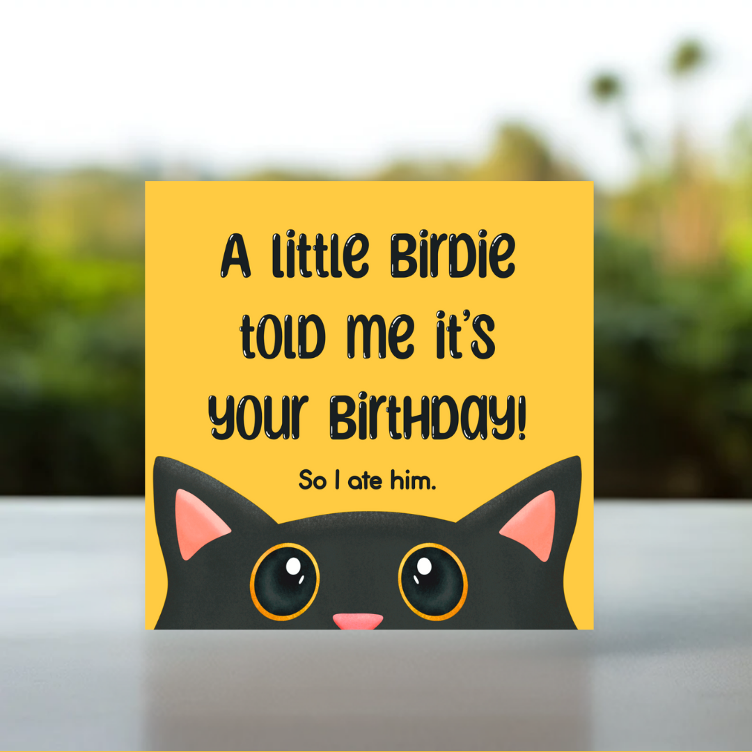 Zoned Out Cat Another Birthday greeting card, Funny cat birthday card, handmade cat art print, A6, UK, Birthday Card from the Cat, Sorry That My Fur Is On Everything You Own, Funny Card, Personalised Card