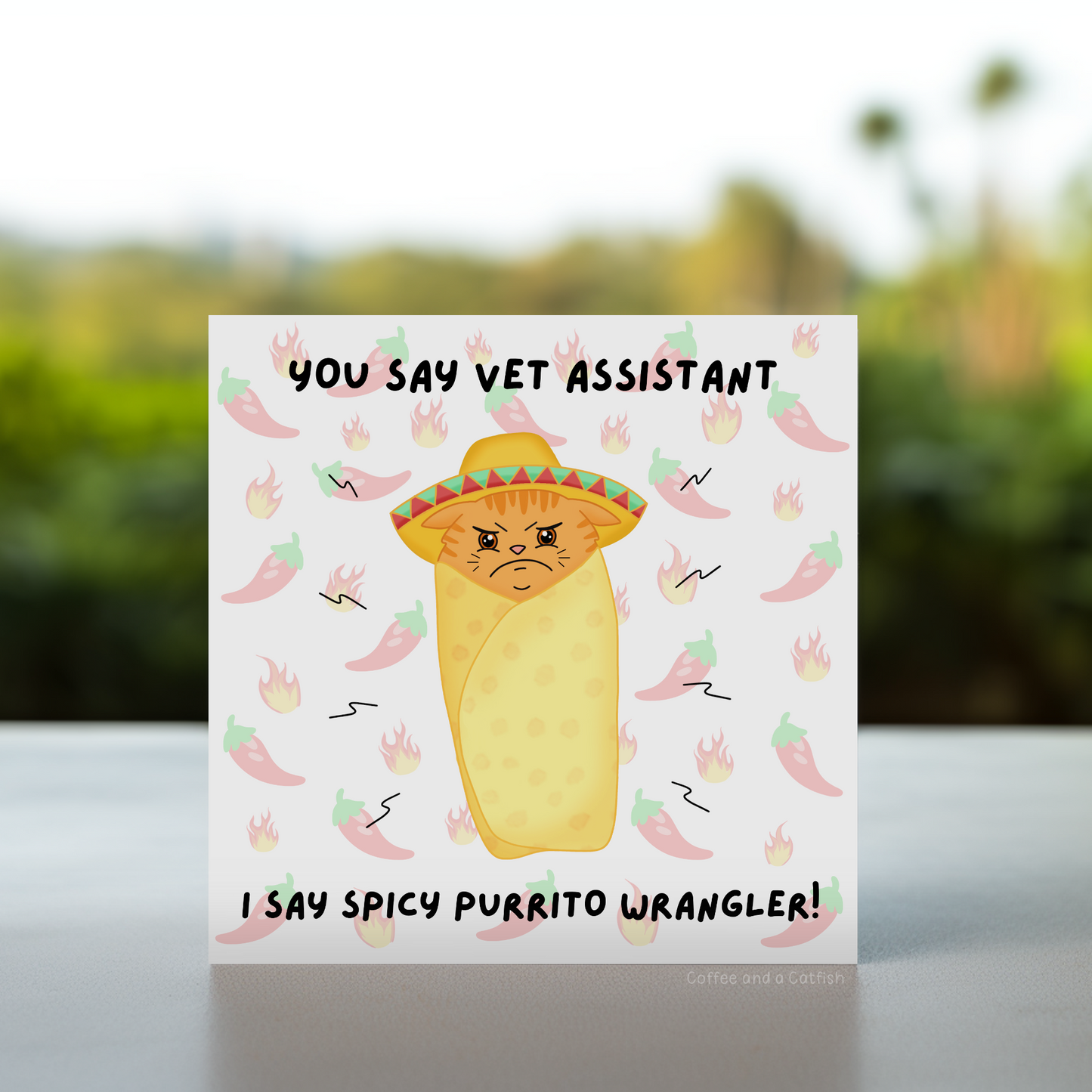 vet assistant funny gift idea, sassy cat card for animal clinic, humorous cat care card, wrangling cat expert card, animal assistant laugh card, cat handler appreciation, vet assistant comic moment, sarcastic cat card, pet nurse humour card, cat scratch battle winner card, veterinary team comedy card, cheeky card for vet receptionist, support team vet card, funny animal job card, joke card for vet coworker, crazy cat vet assistant card, laugh-worthy vet card, thank you card for vet assistant