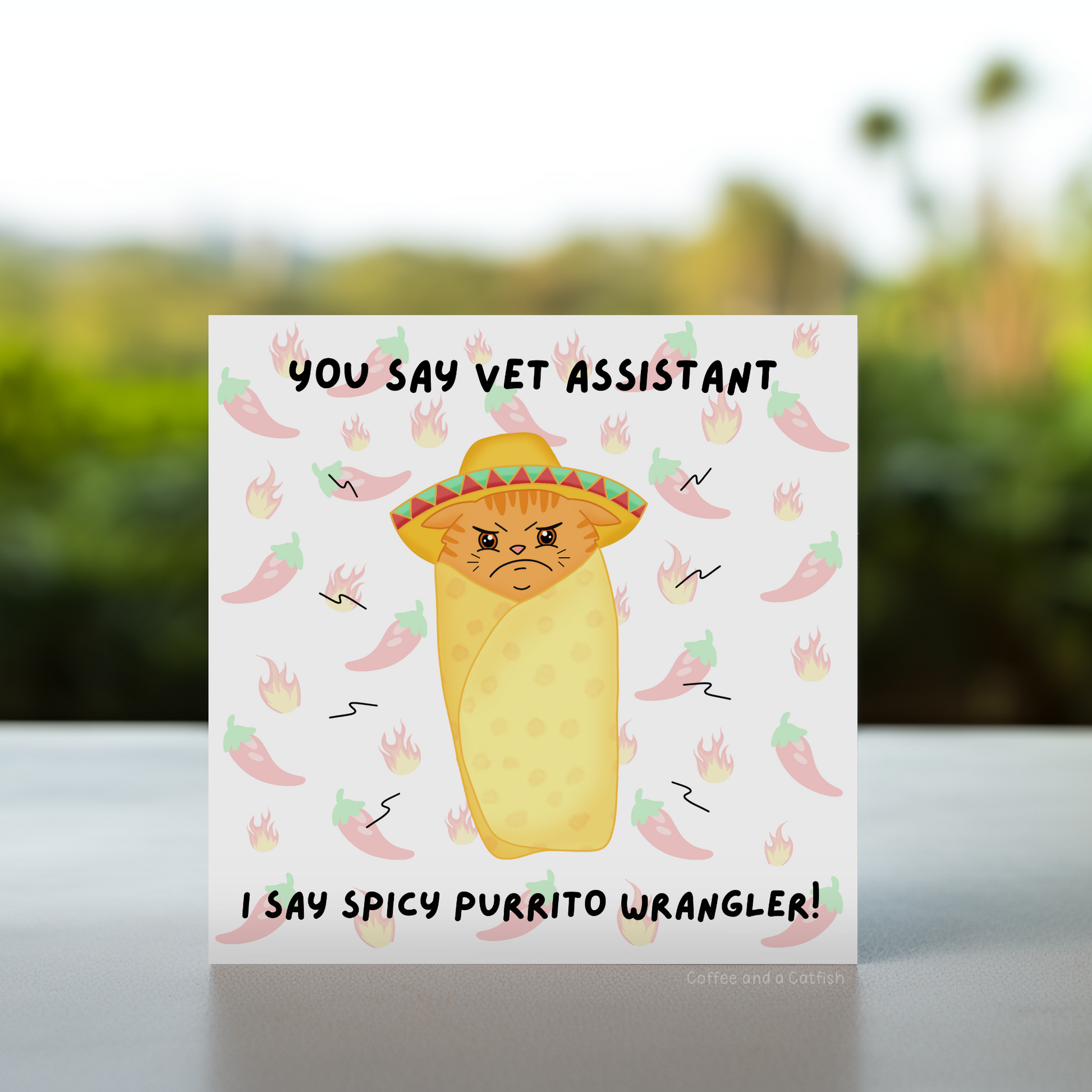 vet assistant funny gift idea, sassy cat card for animal clinic, humorous cat care card, wrangling cat expert card, animal assistant laugh card, cat handler appreciation, vet assistant comic moment, sarcastic cat card, pet nurse humour card, cat scratch battle winner card, veterinary team comedy card, cheeky card for vet receptionist, support team vet card, funny animal job card, joke card for vet coworker, crazy cat vet assistant card, laugh-worthy vet card, thank you card for vet assistant