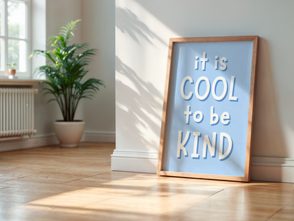 empathy wall art for children, soft blue wall print with message, nursery friendly motivational quote, be kind quote print for child’s room, play-based learning wall decor, toddler room blue quote print, early childhood quote art print, be kind wall piece for preschool, gentle quote for classroom decor, kindergarten kindness wall print, nurturing message poster, be kind wall art for educators, quote for emotional intelligence, classroom positive behavior print, print for boys bedroom wall