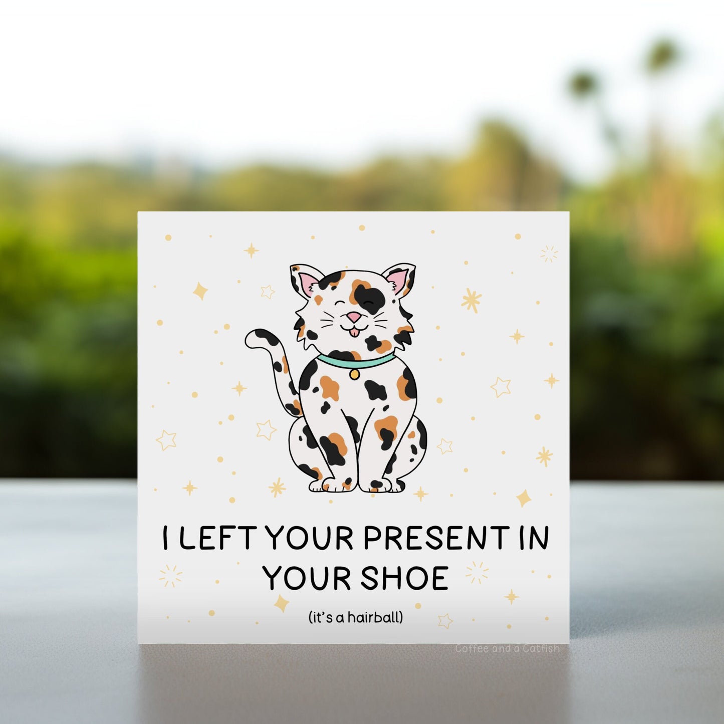 Funny birthday card from the cat | cat dad birthday card, cat mum birthday card, cat owner birthday card, calico cat birthday card, from your cat card, from the cat birthday card, funny hairball cat card, cute calico cat card for cat mum for cat dad