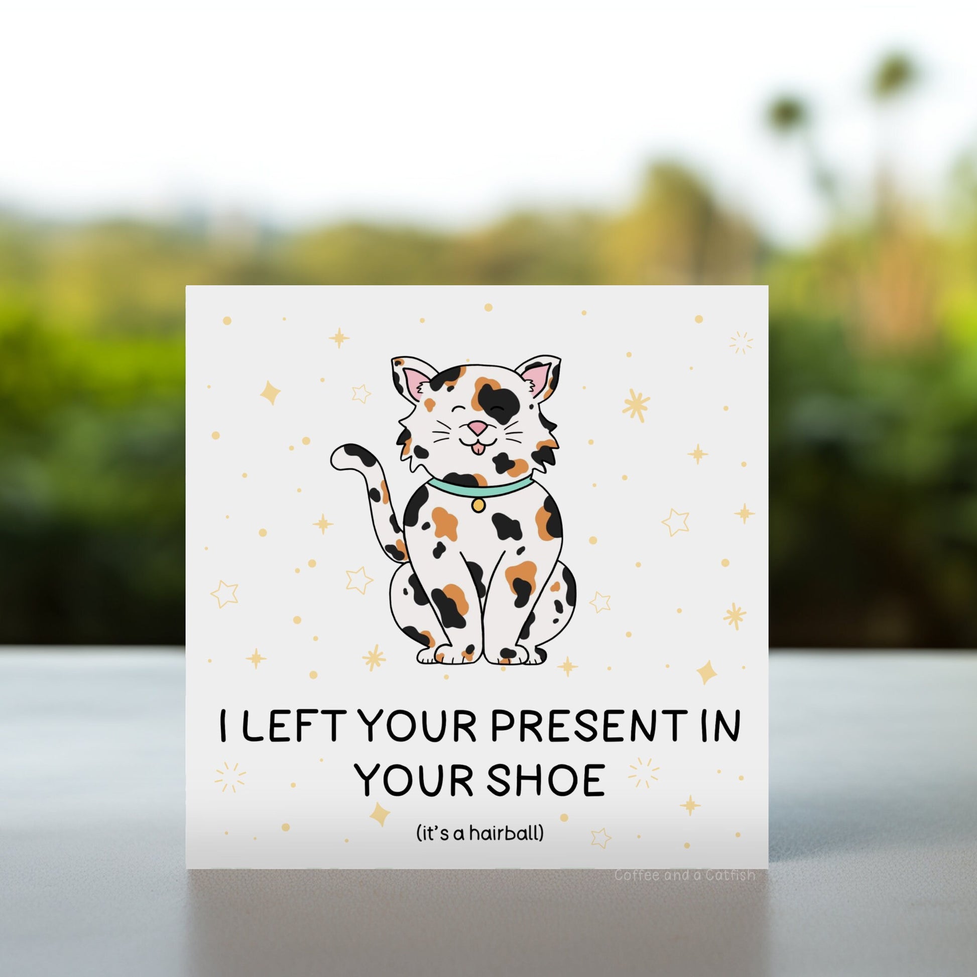 Funny birthday card from the cat | cat dad birthday card, cat mum birthday card, cat owner birthday card, calico cat birthday card, from your cat card, from the cat birthday card, funny hairball cat card, cute calico cat card for cat mum for cat dad