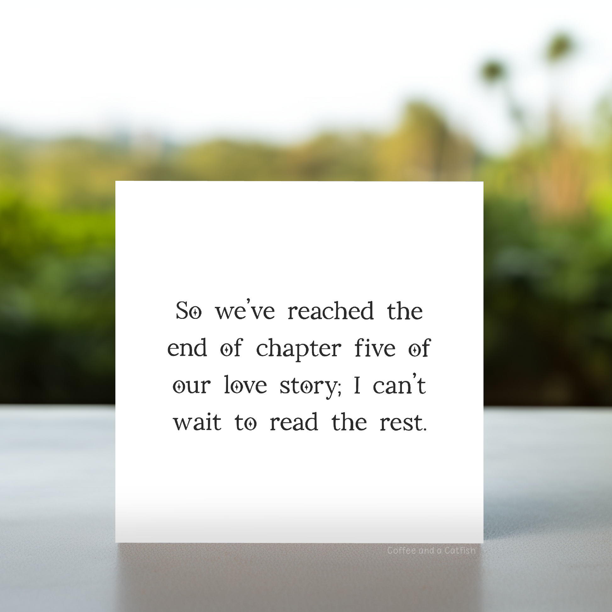 Chapter five of our love story card, Simple 5th anniversary card, The end of chapter 5 card, Love story anniversary card, Romantic 5th anniversary, 5 year anniversary card, five year anniversary card, Heartfelt anniversary card, Chapter five card, Funny 5th Anniversary Card, I Wood Happily Marry You Again, Wood Anniversary Card, Personalised Card, Anniversary Card Boyfriend 5 Years, Husband 17 Anniversary Card, 5 Year Anniversary Husband, Personalised Anniversary Husband Card 5th year together
