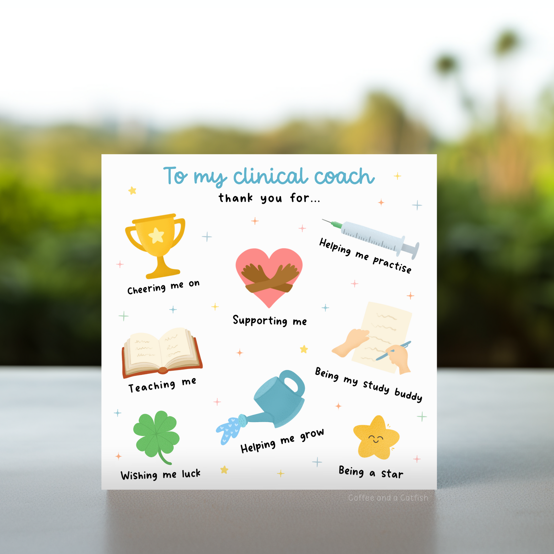 Thank you clinical mentor, Clinical coach thank you note, Thankful for clinical coaching, Thank you for your clinical expertise, Clinical education thank you card, Gratitude for clinical mentoring, Clinical coach thank you card vet nurse coach