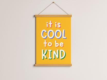 cheerful kids wall message, fun and colorful wall print, A3 quote art with rainbow font, friendly text yellow poster, motivational playroom wall decor, quote poster for teacher decor, rainbow quote for early education, quote wall sign for play spaces, colorful school wall decor, be kind quote art piece, printable classroom kindness sign, happy wall art for young kids, inclusive classroom message print, yellow rainbow print for learning room, A5 rainbow font wall art, quote with rainbow theme