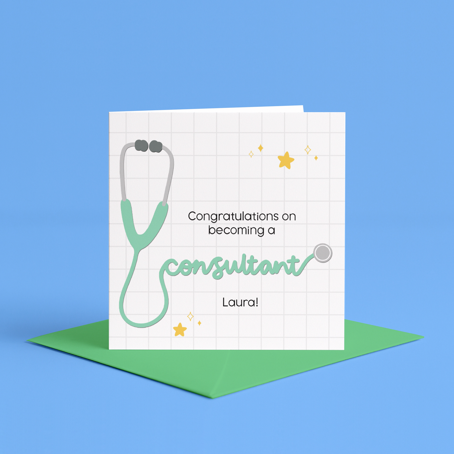 Personalised Congratulations on becoming a Consultant Card, Graduation Card for Doctor, New Job, Congratulations Card, Medical Graduate Card, for new consultant,Personalised congratulations card for new consultant with custom name, well done doctor, Personalised consultant card, Name specific congratulations card for consultant, Consultant promotion card with name, Personalised card for new consultant, Custom congratulations card for consultant, Custom consultant congratulations card with name