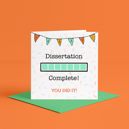 Dissertation complete card | Card for handing in dissertation, congratulations card uni student, congratulations dissertation,dissertation hand in, card for uni student, university congratulations card,card for dissertation hand in, well done uni