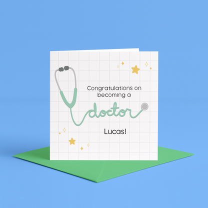 Personalised Congratulations Card For New Doctor, Doctor Graduation Card, Congratulations Medical School Card, Custom Qualified Doctor Card, Graduation Card Medical, Doctor Graduation Card, Doctor Grad Card, Monogrammed Med School Grad Card, Graduation Card for Future Doctors
