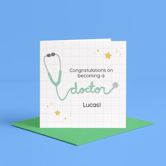 Personalised Congratulations Card For New Doctor, Doctor Graduation Card, Congratulations Medical School Card, Custom Qualified Doctor Card, Graduation Card Medical, Doctor Graduation Card, Doctor Grad Card, Monogrammed Med School Grad Card, Graduation Card for Future Doctors

