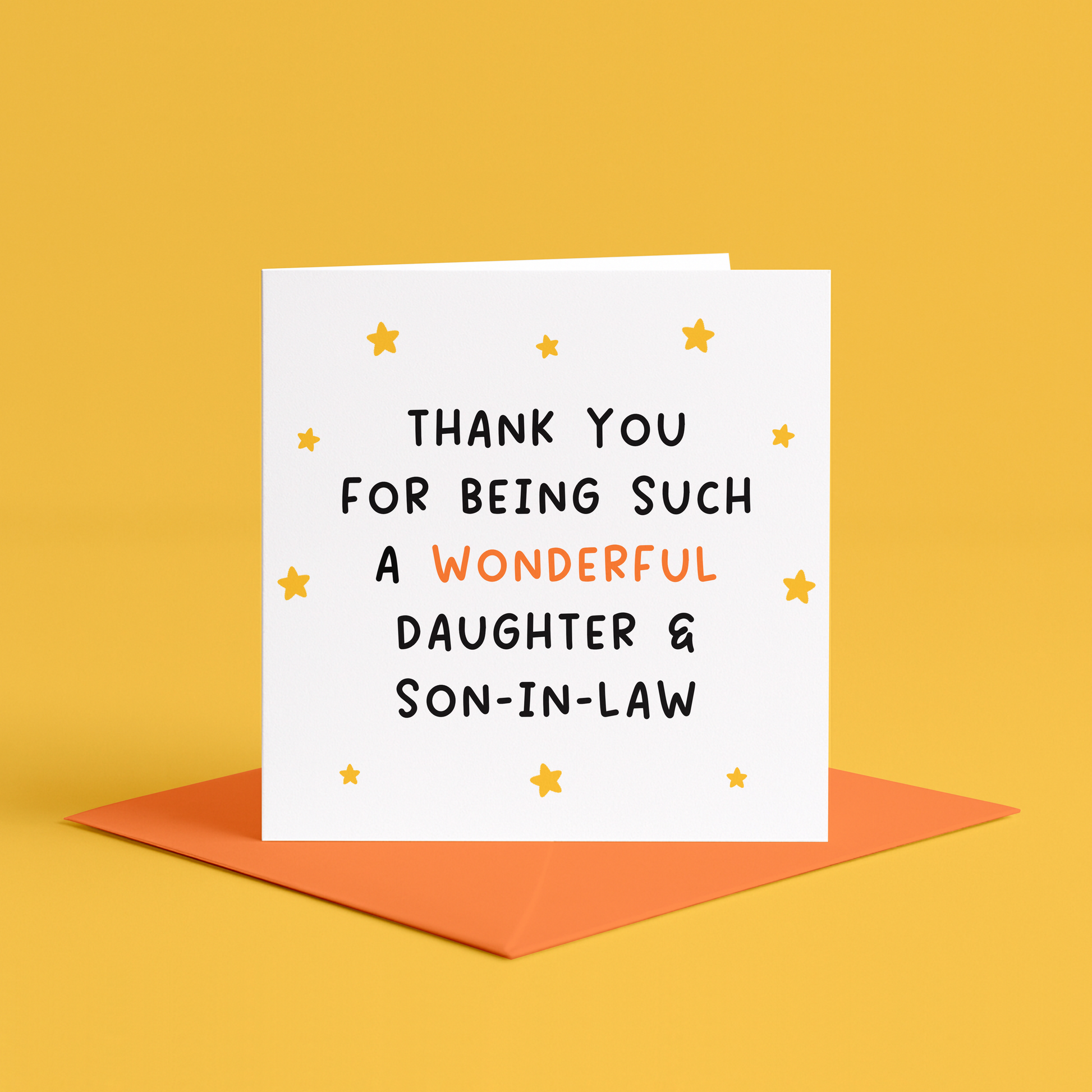 Thank you daughter and son-in-law card, heartfelt thank you card, appreciation card for daughter, card for son-in-law, thank you family card, thank you for being wonderful daughter and son-in-law, wedding thank you card, in-law appreciation card, card from mum and dad, sweet card for married couple, thoughtful thank you note, son-in-law message card, daughter gratitude card, card for loving family, card for daughter’s marriage, son-in-law love card, thank you for being amazing card for son wife