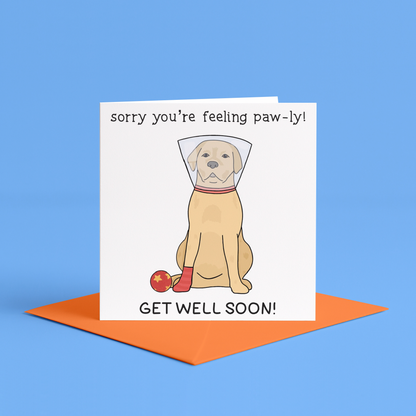 Funny Get Well Card: Dog Cone Humor, Feel Better Soon, from the dog, Make Sure You Take It Nice And Knee-sy - Funny Get Well Soon Card - Knee Operation Card - Personalised get well asap Card, Get Well Soon Card, Speedy Recovery Card, Get Well Soon Card For Friend, Boyfriend Get Well Soon, Feel Better Card, Kids Get Well Card