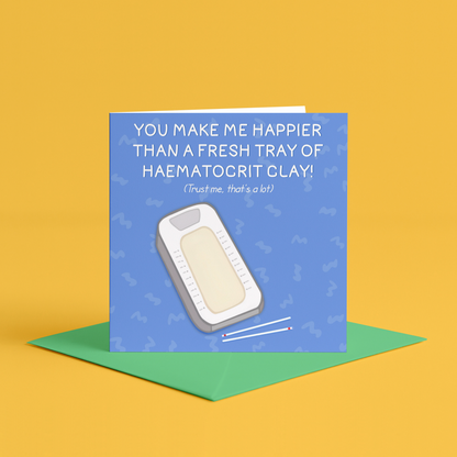 Lab Tech Birthday Card Lab Tech Birthday Cards Lab Tech Birthday Gift Lab Tech Birthday Gifts Lab Technician Birthday Card Lab Technicians, Hematocrit clay greeting card, phlebotomist themed card, Clay hematocrit card, lab tech appreciation card, funny phlebotomist card, funny card for lab techs, lab nurses greeting cards, funny card for laboratory technician, funny card for phlebotomist, funny vet nurse card, card for vet nurses birthday, vet nurse birthday card, veterinary birthday cards