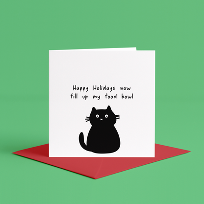 Happy Holidays Card From the Cat, thanksgiving Card From Cat, Funny Cat Holiday Greetings Card, Black Cat Happy Holidays Card, Cat Lovers, funny thanksgiving card for cat owner, funny thanksgiving card for cat mum, funny thanksgiving card for cat dad, Funny cat christmas card, card from the cat, cat dad, cat mum christmas card, funny christmas card, merry christmas to my human servant card, Christmas Card from the cat, Cards From Cat Christmas, Christmas Card to Cat, sweary cat holidays cards