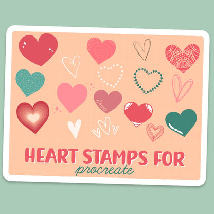 Heart Brush Procreate, Procreate Heart Stamps, Valentine Procreate brushes, Cute Procreate Stamps, Doodle stamps Procreate, Procreate bundle