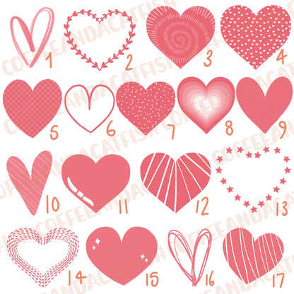 Heart Brush Procreate, Procreate Heart Stamps, Valentine Procreate brushes, Cute Procreate Stamps, Doodle stamps Procreate, Procreate bundle