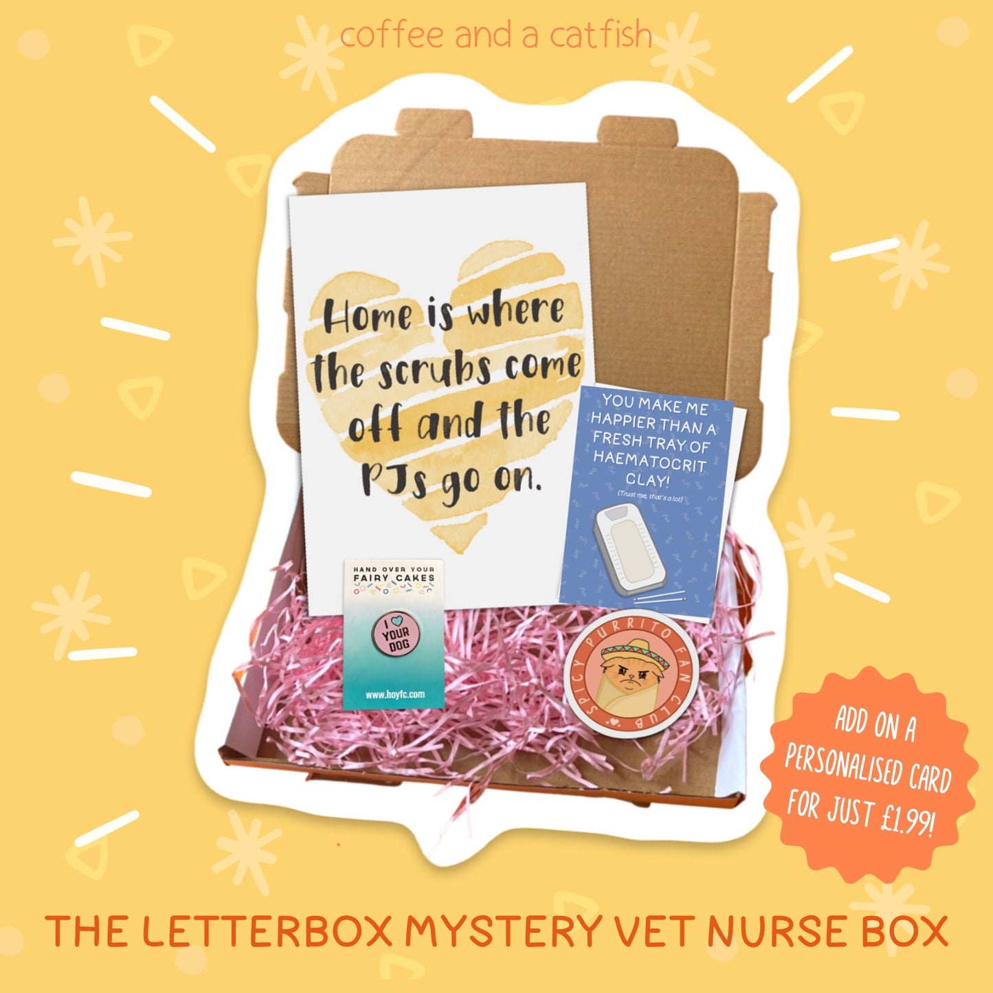 Vet Tech Mystery Gift Box | Veterinary Technician gifts, vet tech gift set personalised bandage scissors vet tech sticker, vet tech bundle