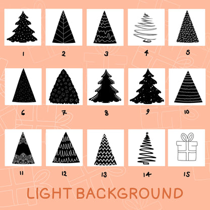 Cute, Affordable Procreate Christmas Tree Stamps | Stamps for Procreate, Kawaii tree stamps, cheap procreate brushes for Christmas