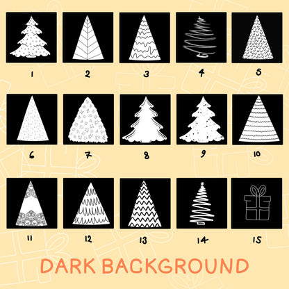 Cute, Affordable Procreate Christmas Tree Stamps | Stamps for Procreate, Kawaii tree stamps, cheap procreate brushes for Christmas