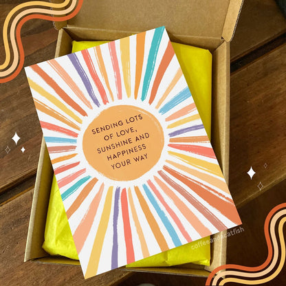 The ‘Happy Post’ | Happy Letterbox Gift, cheer up gift, positive gift set, letterbox pick me up, happy jar notepad, positivity postcard gift