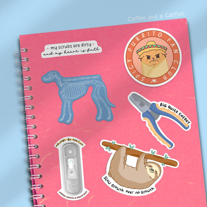 Vet tech gifts vet nurse sticker veterinary technician RVN DVM SVN vet tech graduation dog groomer stickers funny dog lovers sticker for vet