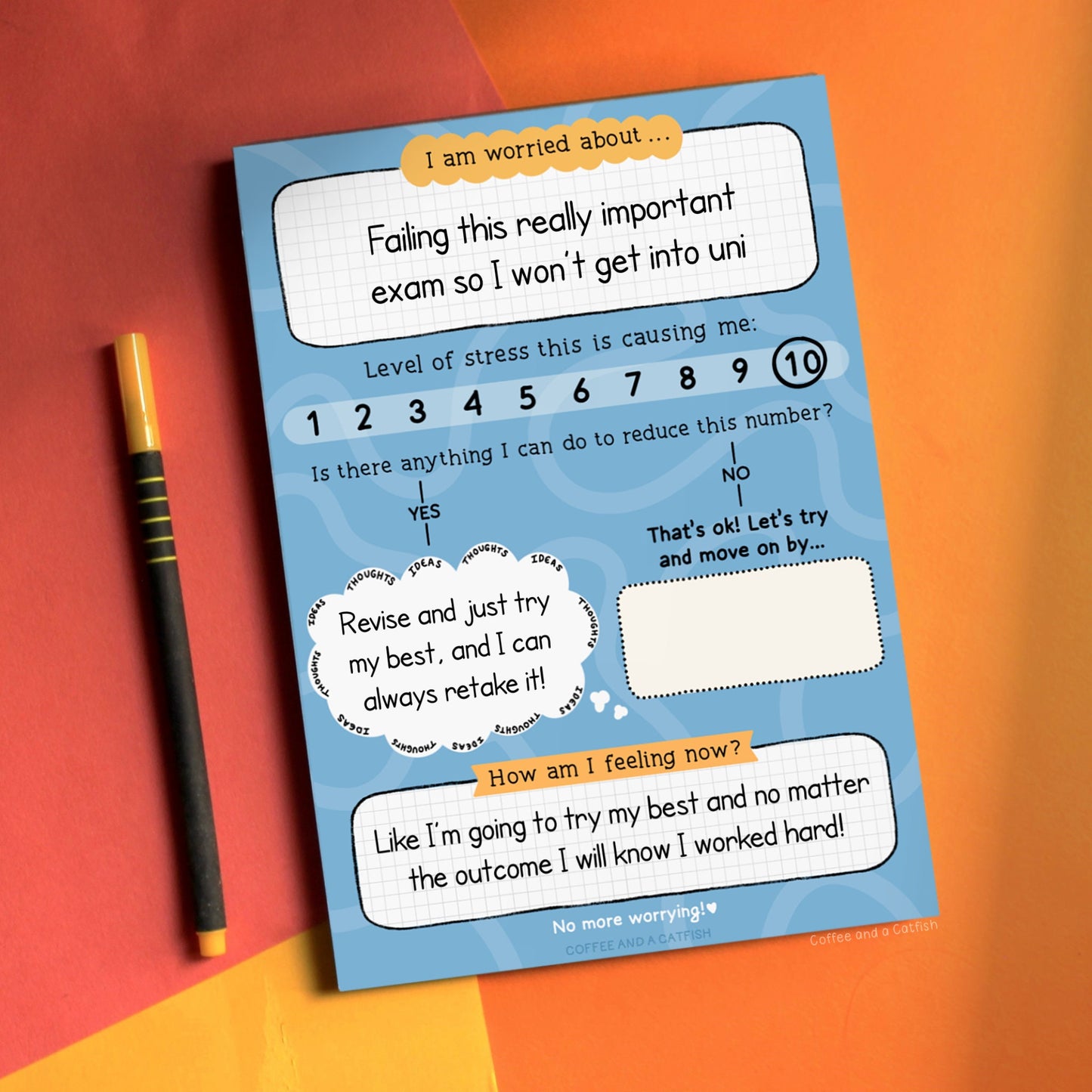 Worry Away A5 Anxiety Notepad | Worry journal, panic attacks, worry notebook, stress relief journal, anxiety journal for mental health