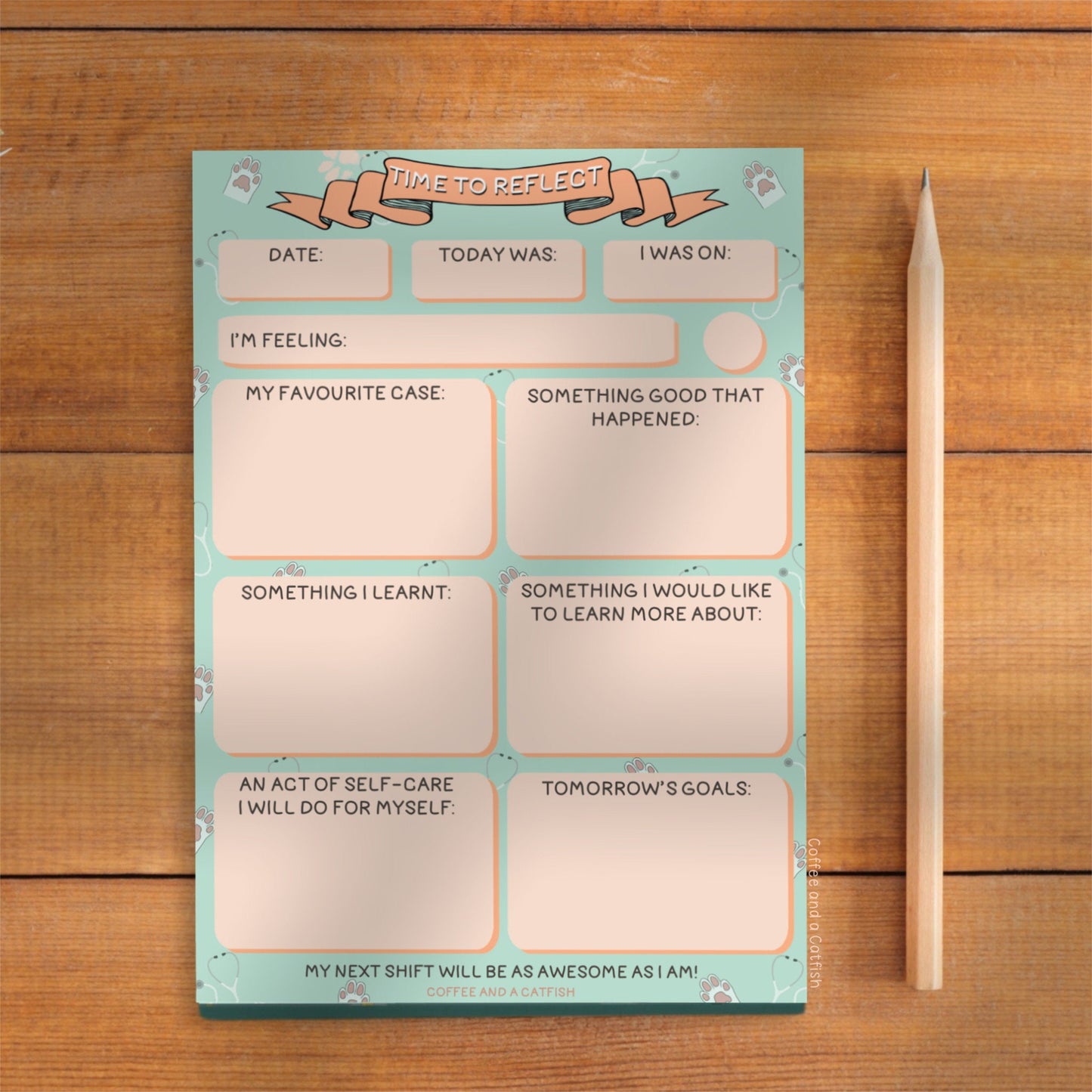 Veterinary Shift Reflection A5 Notepad | vet nurse gifts, vet nurse stationery, veterinarian gifts, veterinary wellbeing gifts, vet nursing