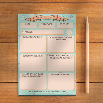 Veterinary Shift Reflection A5 Notepad | vet nurse gifts, vet nurse stationery, veterinarian gifts, veterinary wellbeing gifts, vet nursing