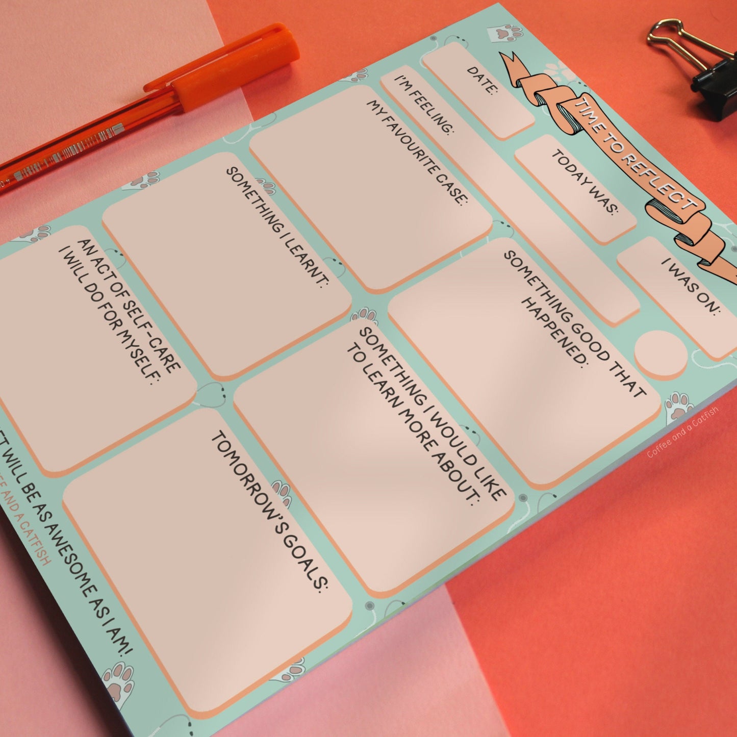 Veterinary Shift Reflection A5 Notepad | vet nurse gifts, vet nurse stationery, veterinarian gifts, veterinary wellbeing gifts, vet nursing