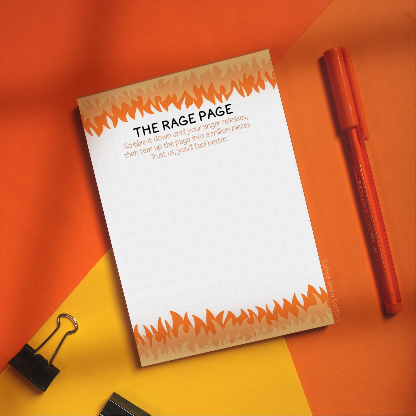 The Rage Page A6 Notepad | Anger management for adults, stress relief for teen, child anger management, stress relief for men, anger release