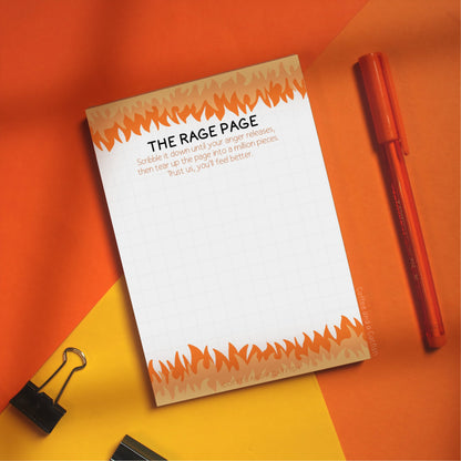 The Rage Page A6 Notepad | Anger management for adults, stress relief for teen, child anger management, stress relief for men, anger release