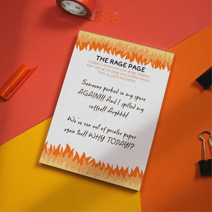 The Rage Page A6 Notepad | Gag gift for men, funny gift for father's day, gag gifts for her, funny gift for dad, funny coworker leaving gift