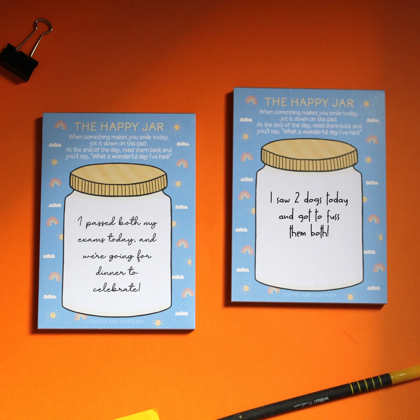 Happy Jar A6 Notepad | Happy notes, gratitude journal, positivity gifts, positive stationery, happy stationary, focus on the good, self care
