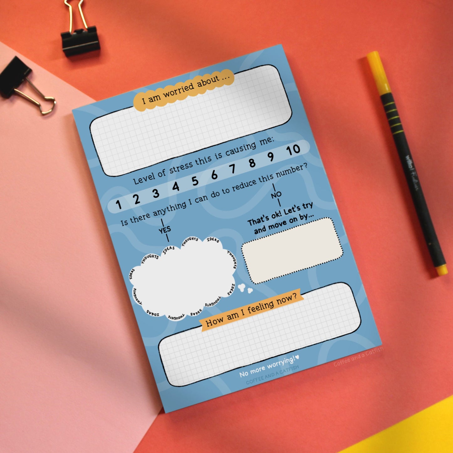 Worry Away A5 Anxiety Notepad | Worry journal, panic attacks, worry notebook, stress relief journal, anxiety journal for mental health