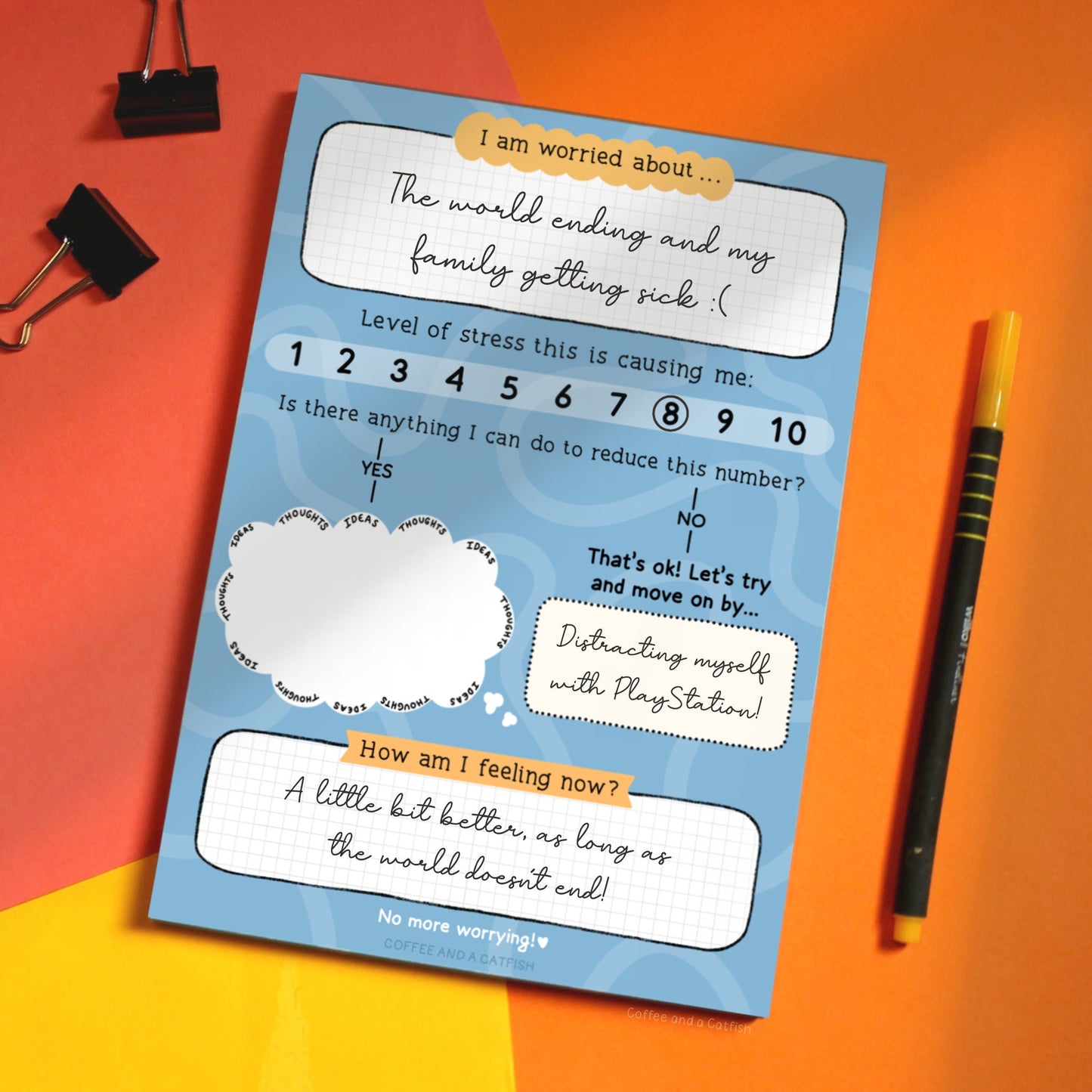 Worry Away A5 Anxiety Notepad | Worry journal, panic attacks, worry notebook, stress relief journal, anxiety journal for mental health