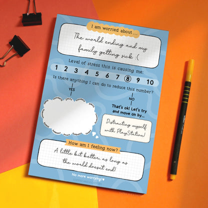 Worry Away A5 Anxiety Notepad | Worry journal, panic attacks, worry notebook, stress relief journal, anxiety journal for mental health