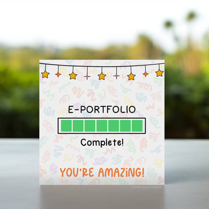 Vet nurse e-portfolio complete card | eportfolio vet nurse card, well done student vet nurse, vet nurse exam pass card, vet nurse graduation